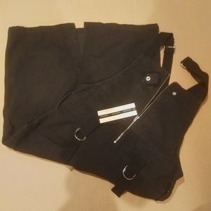 Topshop Black Overalls Dresses/Suspender Skirt